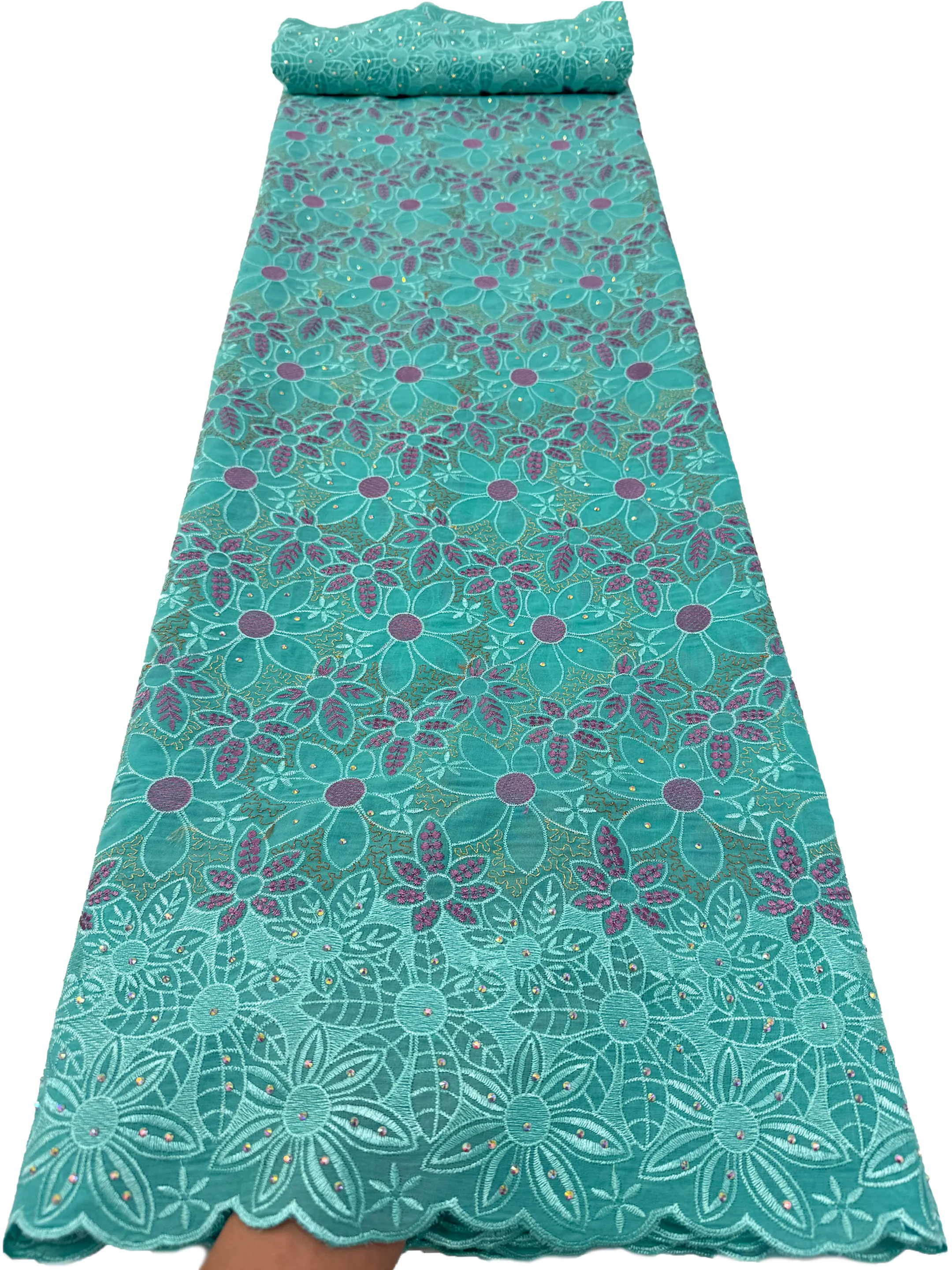 2026 Newest Design Swiss Voile Lace Fabric French Nigerian Cotton Dry Lace With Stones For Sewing Women Evening Party Dresses