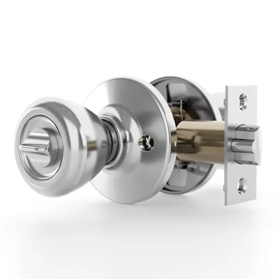 

Door Knob with Lock and Key Pack Secure Keyed Handle Interior Door Knob with Round Ball for Bedroom Bathroom Rooms