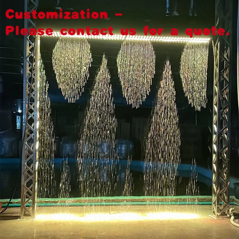 custom.Fenlin Modern Indoor and Outdoor Decorative  Waterfall Fountain Colorful Graphical Digital Curtain