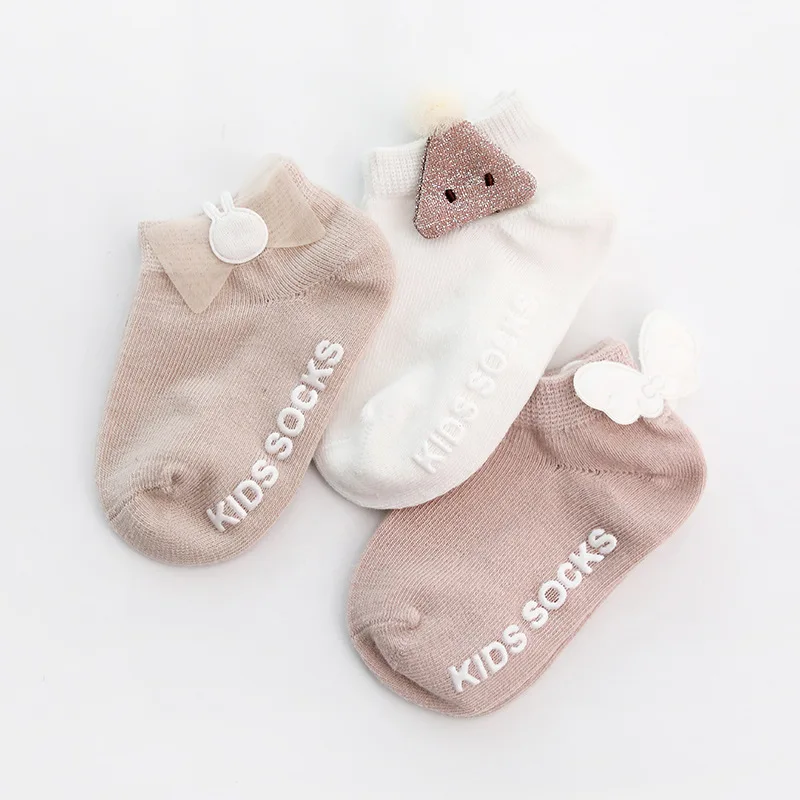 3 Pairs/lot Spring Autumn Newborn Baby Socks Cotton Anti Slip Baby Socks for Girls Infant Baby Ankle Socks Princess Style