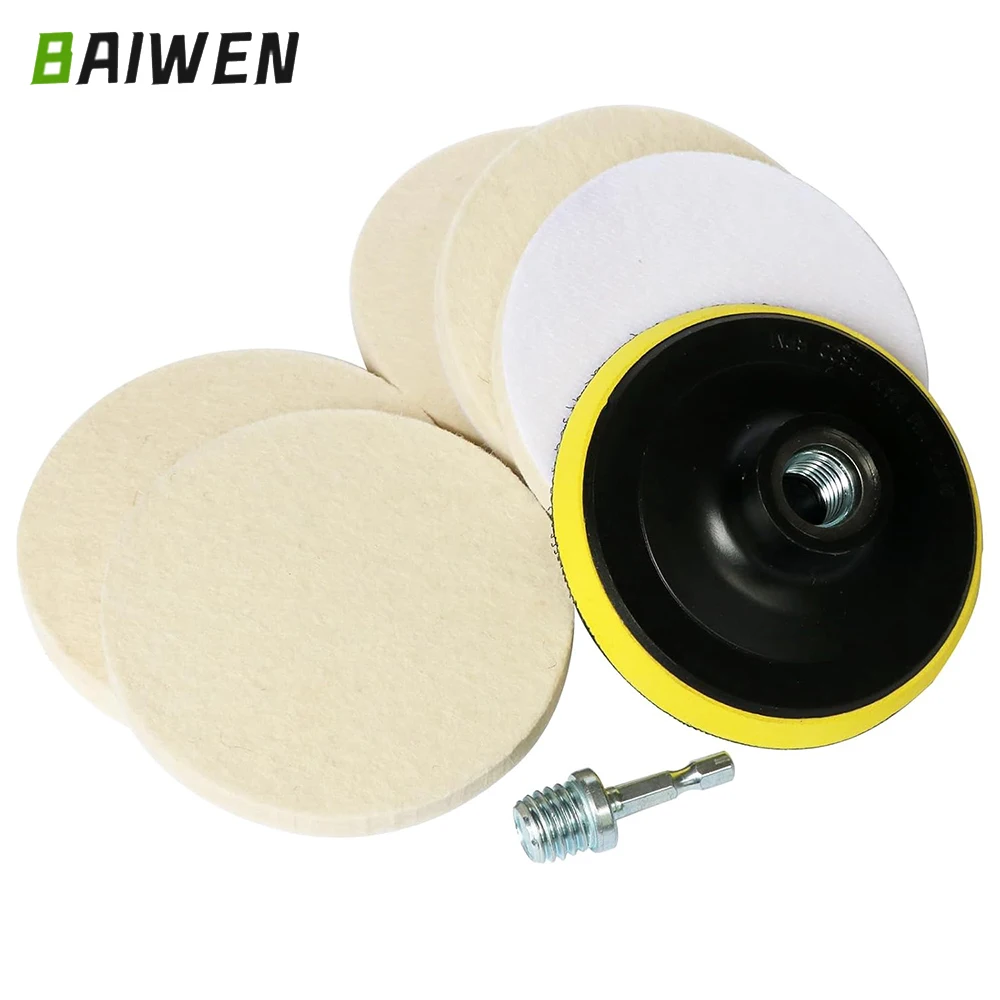 

Wool Felt Polishing Pads Set 75mm-180mm for Glass And Stainless Steel Scratch Repair Wheel Polisher for Smooth Finishing