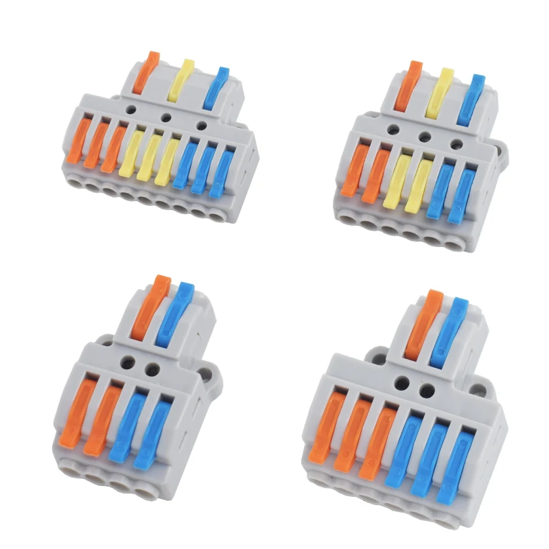 Quick Electrical Connectors Universal Compact Push-in Conductor SPL Splitter Wiring Cable Connector Butt Terminal Block AWG28-12