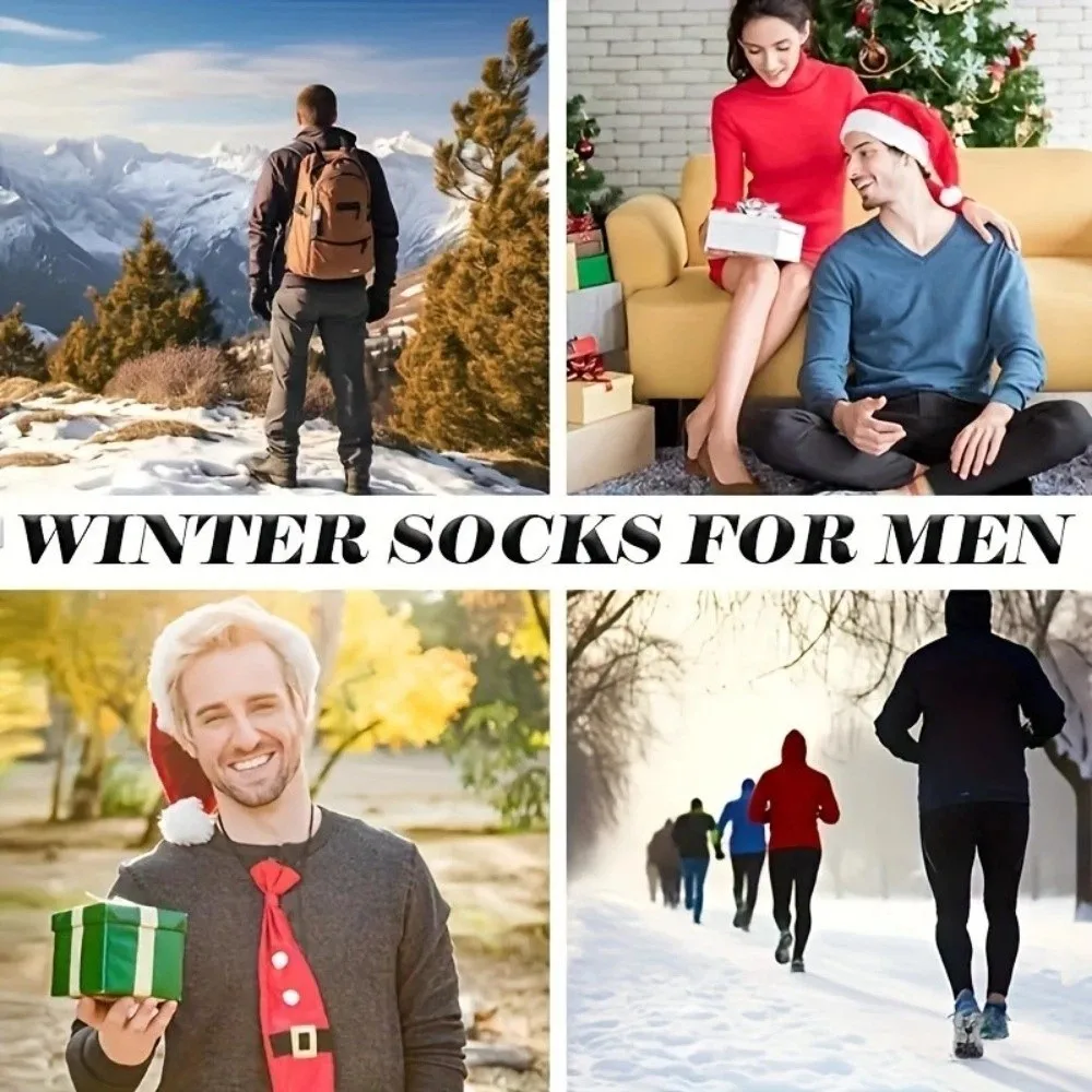 5pairs Breathable Thicken Winter Socks Warm Simple Men Socks Soft Mid Tube Cold Resistant Socks Autumn Winter