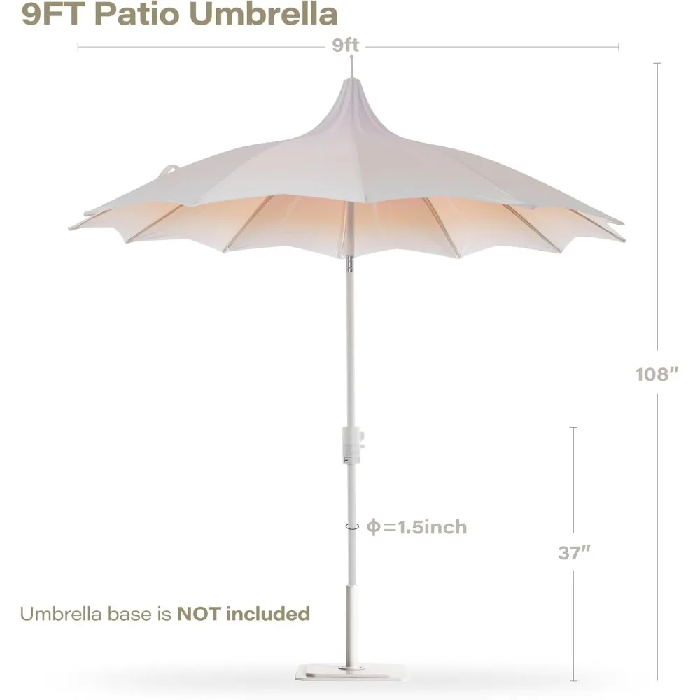 المنزل 9ft معبد مظلة فناء في الهواء الطلق شكل البتلة المظلة فناء الجدول مظلة بركة السوق مظلة مع 360 ° دوران #6