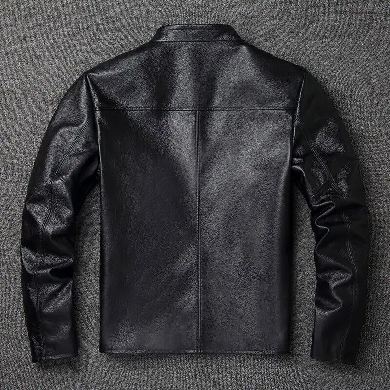 100% Genuine Leather Jacket Men Vintage Natural Cowskin Coat Spring Autumn Mens Leather Jackets 2026 Chaquetas Hombre FC view 2