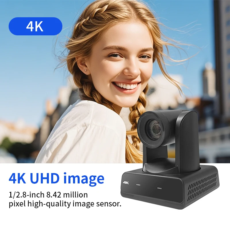 4KP60 UHD PTZ Camera Support AITracking build-in OLED Display Streaming video output 20X/30X optical zoom lens for meetingroom