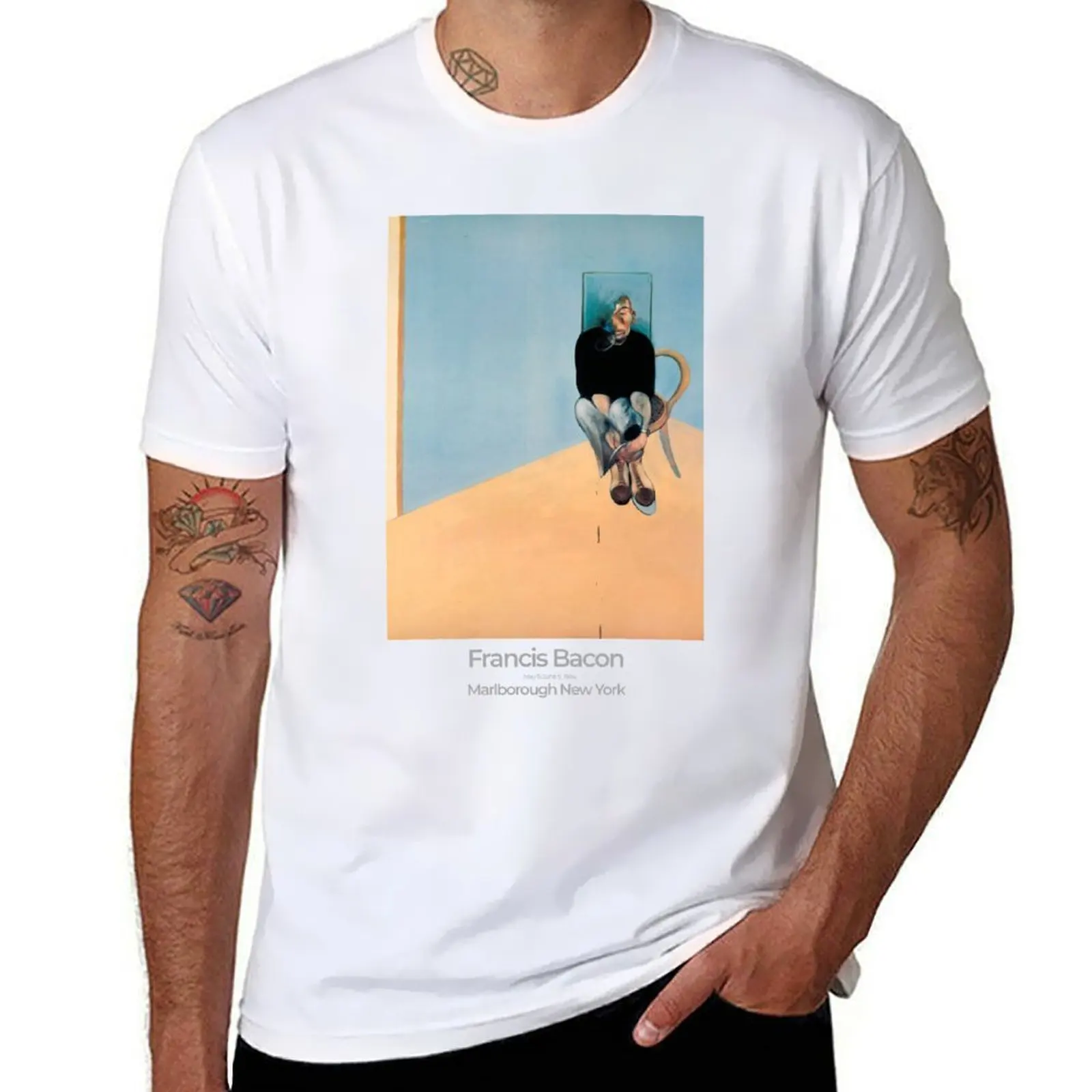 

Francis Bacon Exhibition Art Poster 1984 - Study for Self-Portrait T-Shirt cotton t shirt man T-Shirt