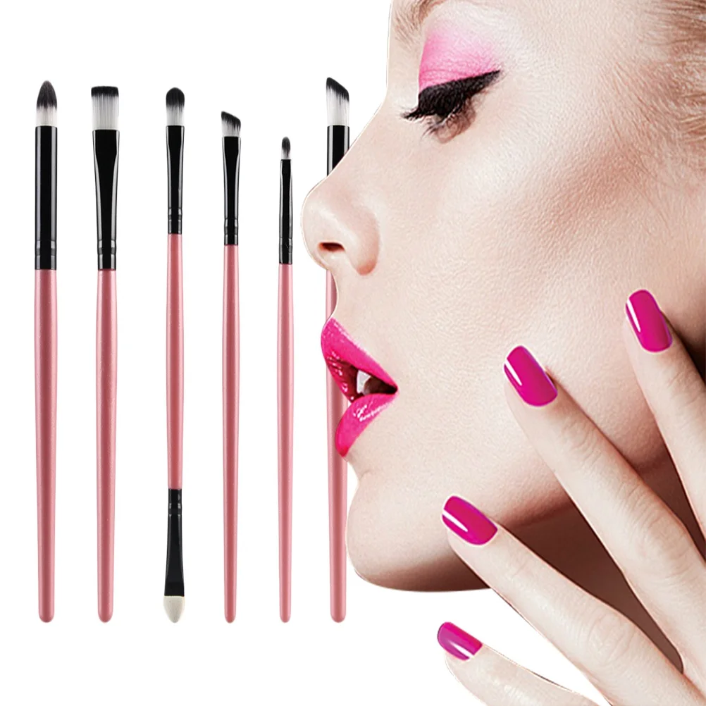 6pc Set Premium For Woman Set Brush Kit Professional Makeup Tools Professional Makeup Brush Pink Black
