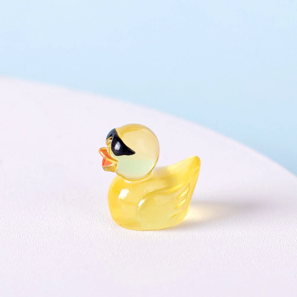 

40 Pcs Mini Duck Figures Glow-in-the-dark Toys Miniature Animal Bonsai Plant Pot Decor