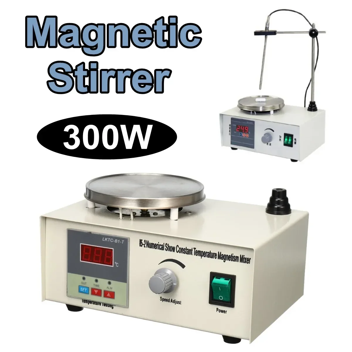 300W Lab Magnetic Stirrer Heating Plate 220V Digital Display 2200rpm Adjustable Churn Stir Machine Blender Laboratory Stirrer