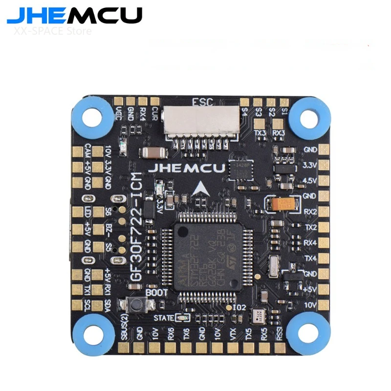 

JHEMCU GF30F722-ICM F722 F7 HD Baro OSD 5V 10V Dual BEC Контроллер полета 3-8S 30.5X30.5mm для радиоуправляемых FPV Запчасти для беспилотных летательных аппаратов