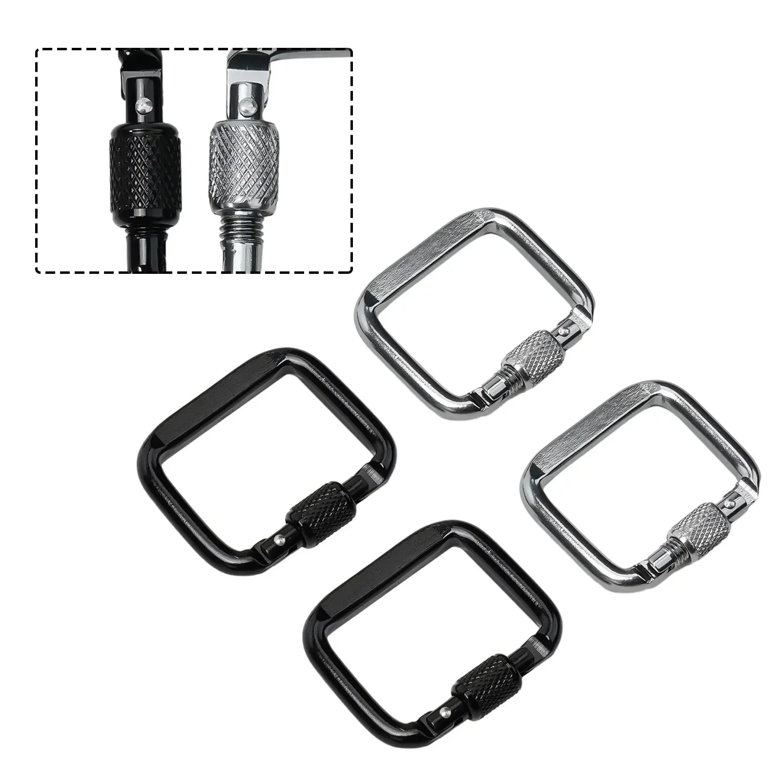 

2022 New High Quality Carabiners Square 20kg Load 4 X 5 Cm Aluminium Alloy For Hiking Camping Travel Pack Of 4