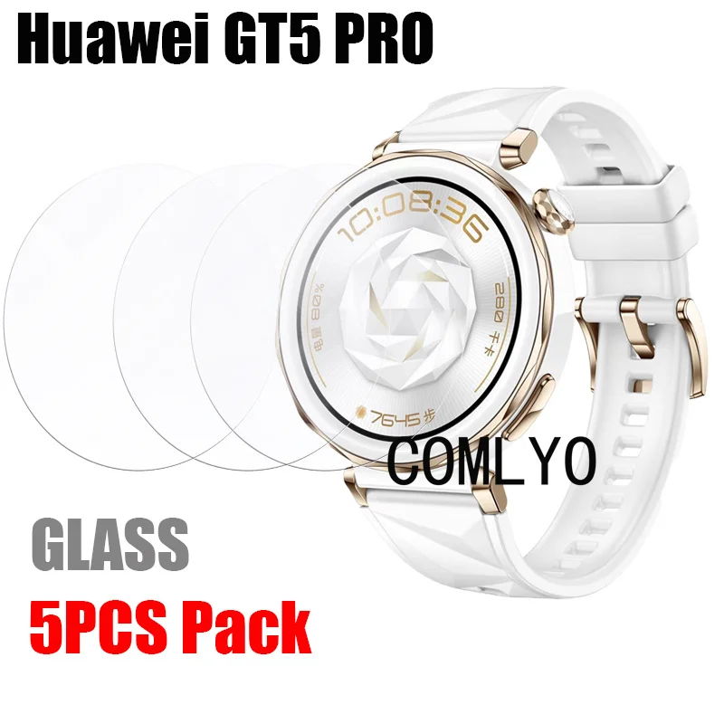 Protector de pantalla de vidrio templado para reloj inteligente, película 9H 2.5D para Huawei watch GT5 PRO, 42mm, 46mm, 5 unidades