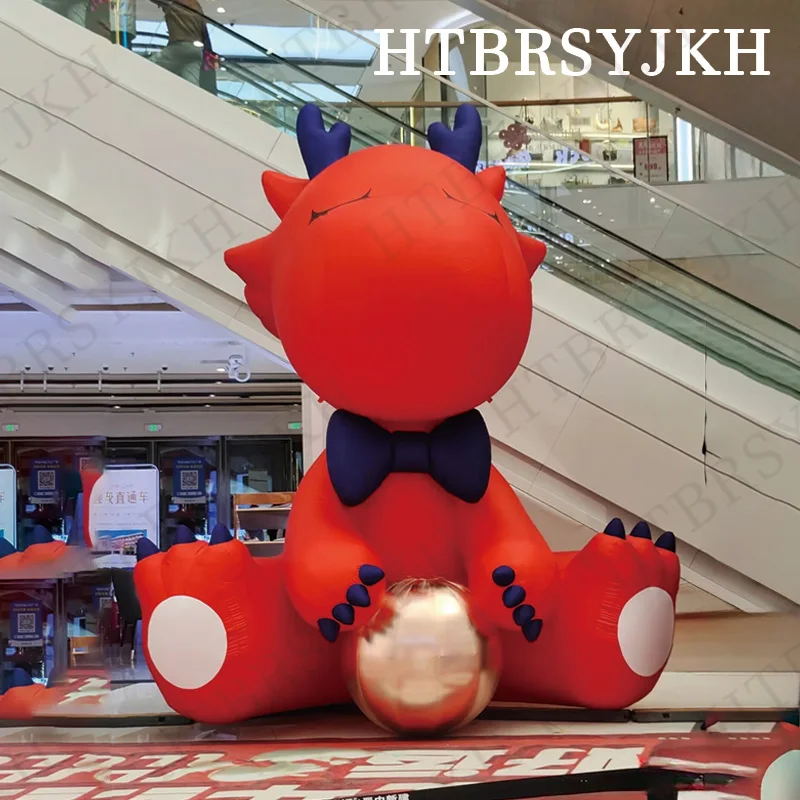 Inflatable little red dragon air model custom inflatable dragon cartoon mascot shopping mall decoration props