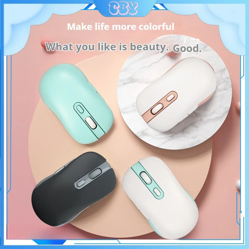 New C4025 Dual-Mode Wireless Bluetooth Mouse Button Mute Function Built-In Charging Function Compatible With Multiple Systems