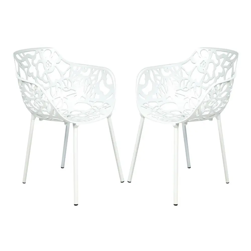 Aluminum Stackable Dining Arm Chair for Indoor & Outdoor Patio Living Room Poolside Set of 2, Customized
