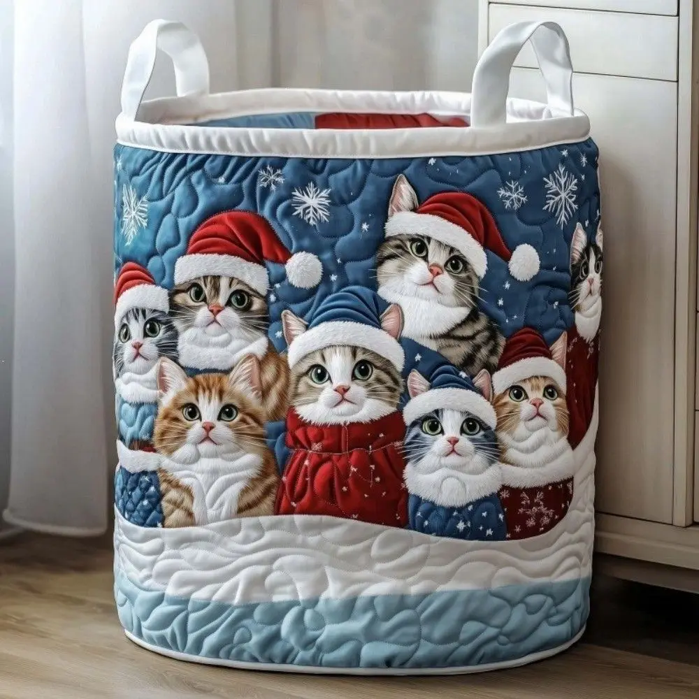 Holiday Rectangular Laundry Basket Storage Snowmen Design Laundry Bin Fabric Storage Basket Holiday 4