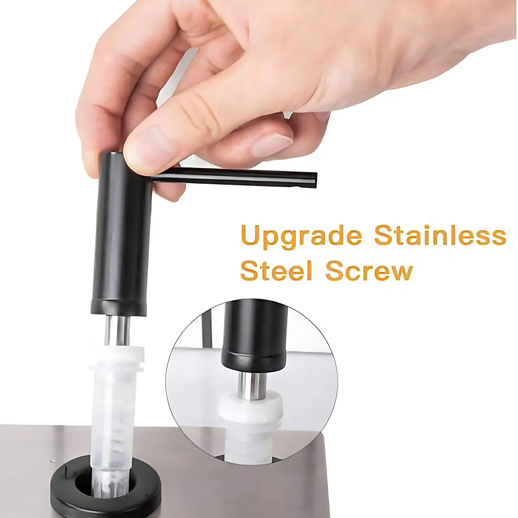 Sturdy Construction Soap Dispenser For Kitchen Sink Durable Stainless Steel Liquid Soap Dispenser black