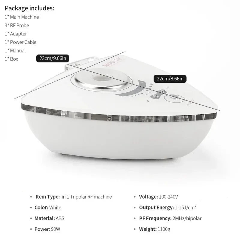 Radio Wave Tre in Uno Dispositivo di bellezza Dispositivo di introduzione bipolare domestico Dispositivo per il ringiovanimento degli occhi e del viso Macchina per il viso