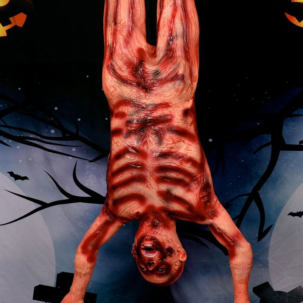 Scary Halloween Hanging Corpse Latex Realistic Human Full Body Torso Skinned Dead Body Props for Haunted House Party Decoration