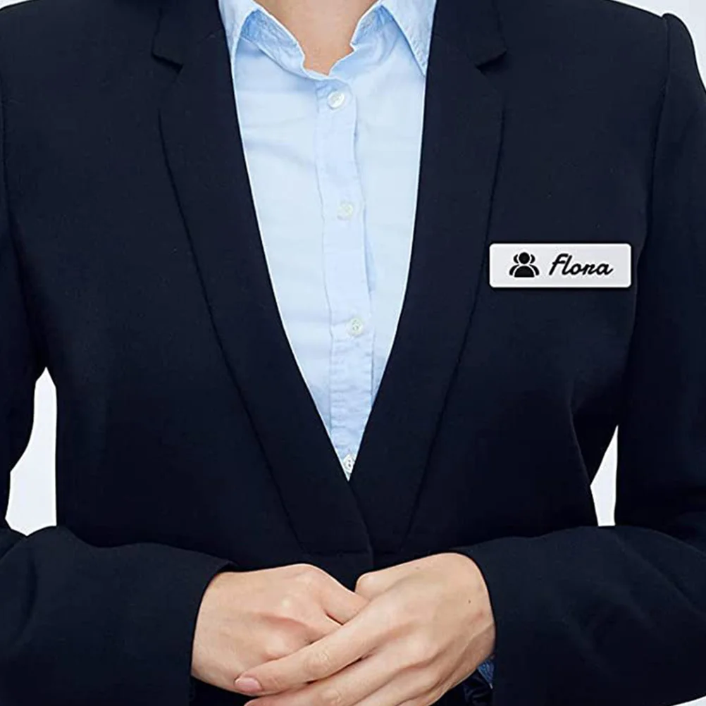 

32pcs Blank Name Tags With Clip Office Worker Badges Customizable Name Tag For School Business Magnetic Reusable