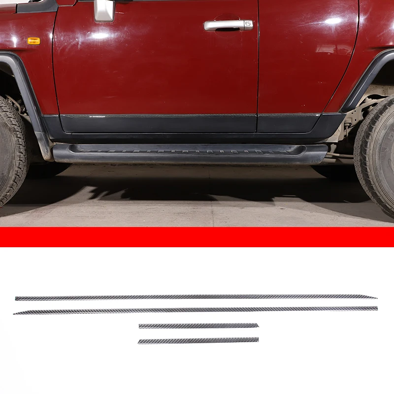 For Toyota FJ Cruiser 2007-21 Car Door Protector Strips Bumper Anti Collision Body  Soft Carbon Fiber Exterior Accessories 4Pcs