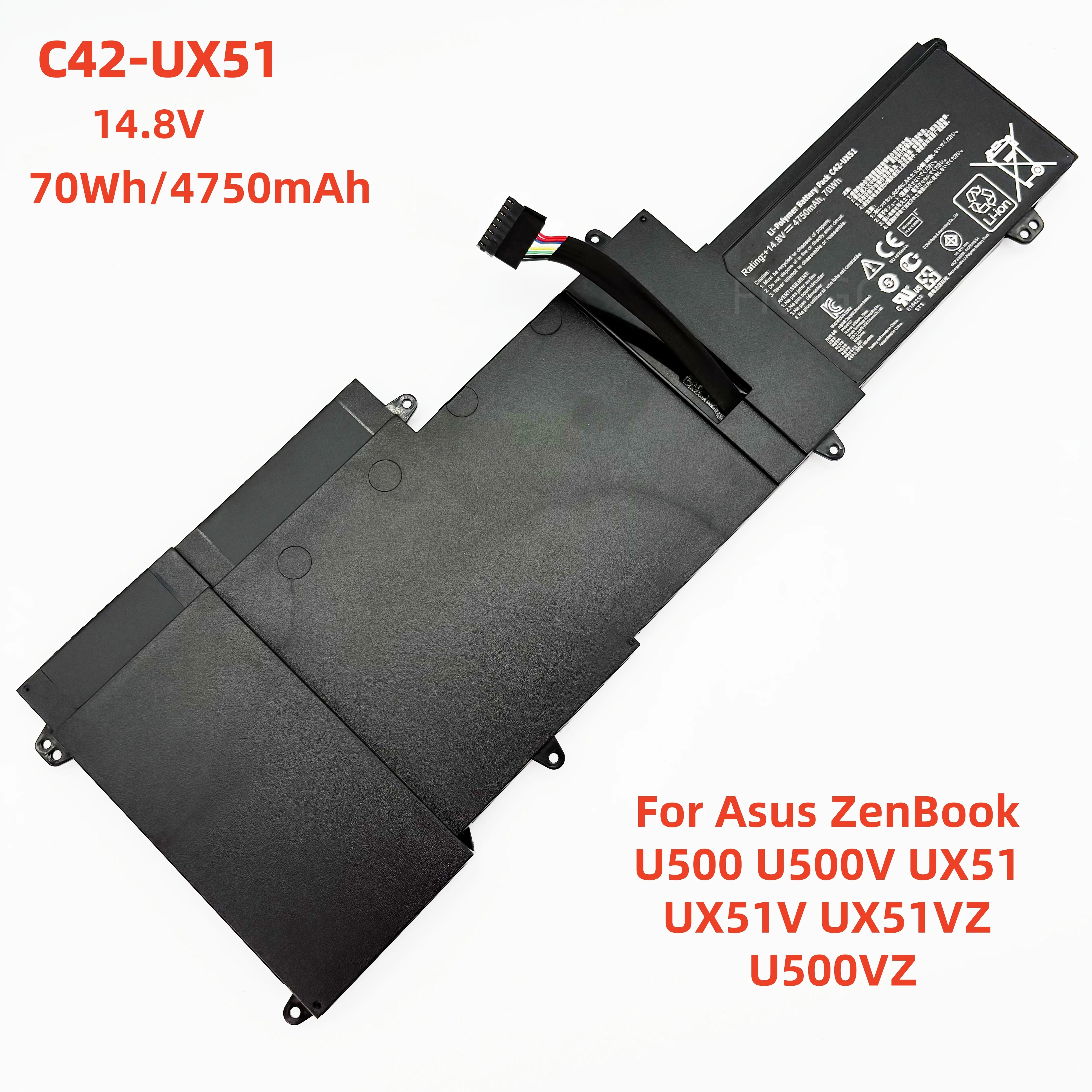 

Новый аккумулятор для ноутбука C42-UX51 14,8 В, 70 Втч, 4750 мАч для Asus ZenBook U500 U500V UX51 UX51V UX51VZ U500VZ