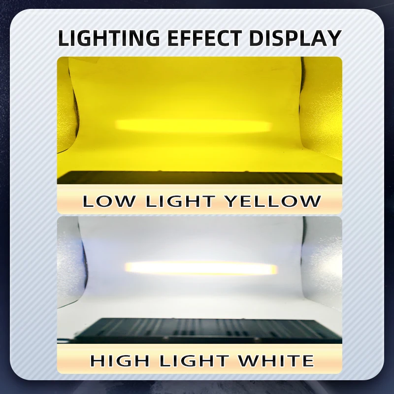 6 LED Grill Lights Projector Fog Light Hi-Lo Beam White Yellow Front Grill Trim Lamps for Car Truck Offroad UTV ATV Motorcycle