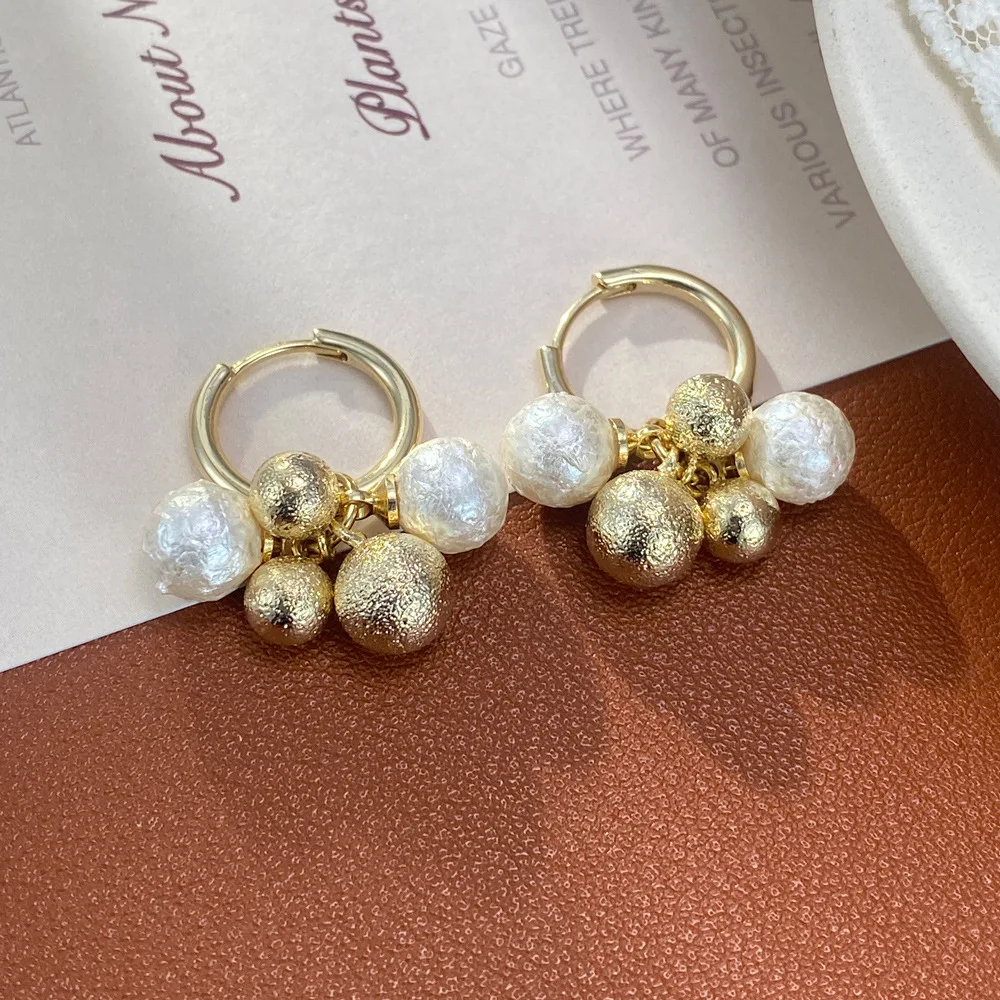 Personality exaggerated ball fringed ear buckle femininity fashionable simple unique earrings