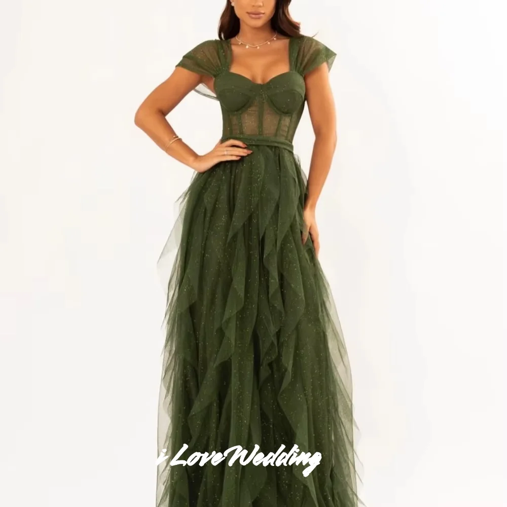 فساتين سهرة أرجوانية على شكل قلب 2025 تول بحزام سباغيتي بدون ظهر على شكل حرف a متعددة الطبقات بطول الأرض فساتين الحفلات حسب الطلب