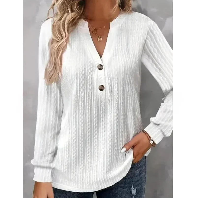 

Women's Knitted Patchwork Long Sved Collar Tshirt Ultra Thin Ultra Soft Pure Color Commute Style Regular Sleeve Length