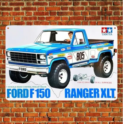 

Metal Poster Vintage Rc Car Tin Sign Plaque Tamiya F150 Ranger Boxart