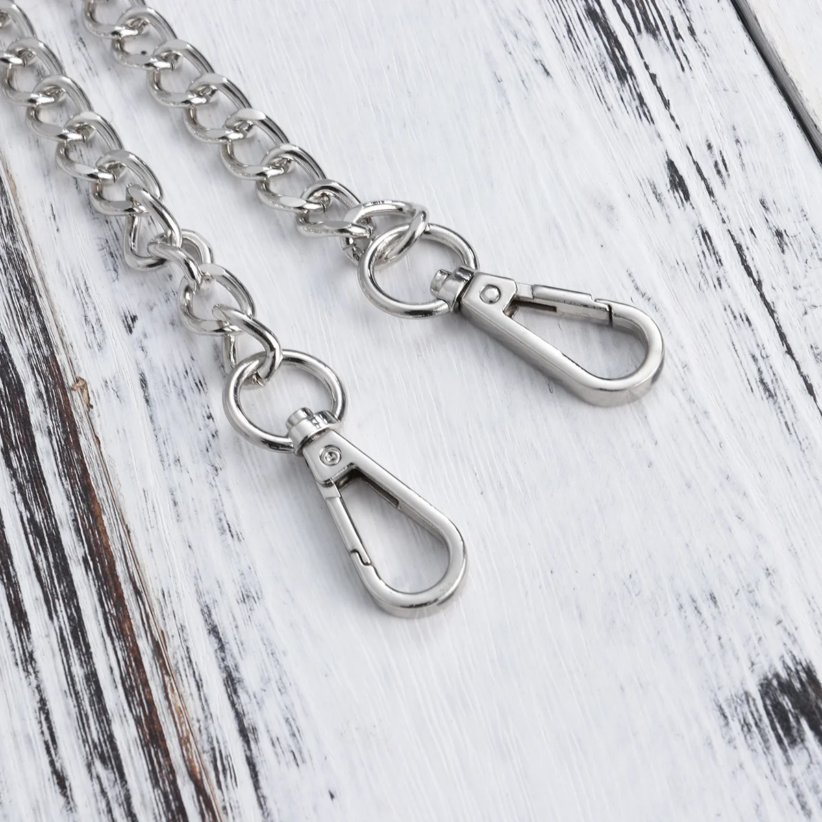 Bolso pequeño de cadena para mujer, accesorio de Metal PU, longitud 120Cm, dos hebillas, plateado, negro, para bolso de mano, bandolera mensajero