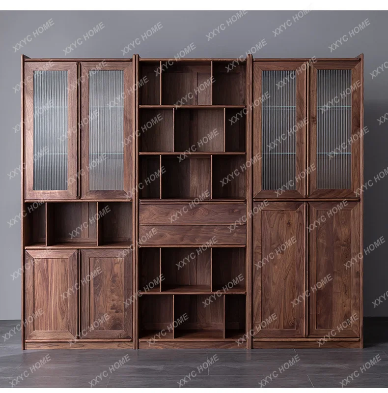 XX Black Walnut Bookcase Modern Cherry Bookcase  Red Oak Bookshelf Set