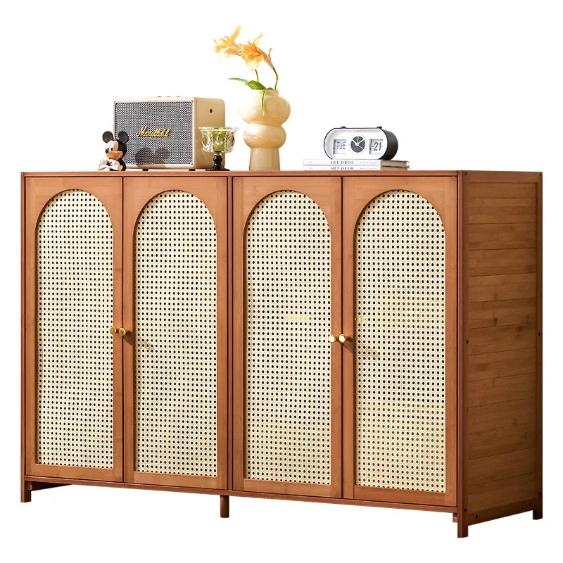 خزانة كتب عتيقة نصف جدار رف كتب مع أبواب خزانة غرفة المعيشة مقاومة للغبار وخزانة خذاء منخفضة الجانب وأرفف عرض #5