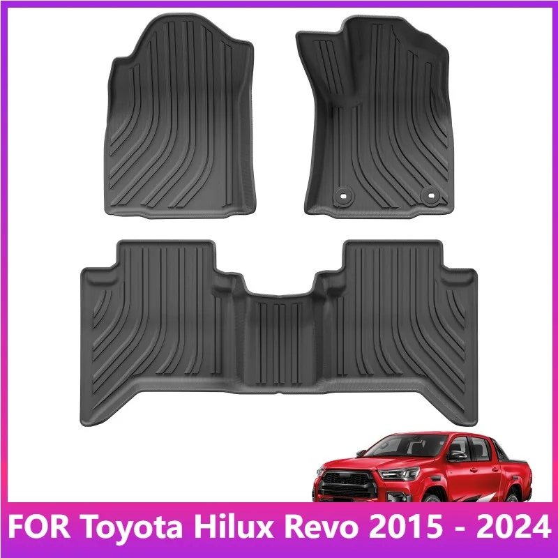 Fußmatten für Toyota Hilux Revo 2015 - 2024 Rechtslenker TPE 3D Autofußmatten Schutzmatte Autozubehör – Detail 1