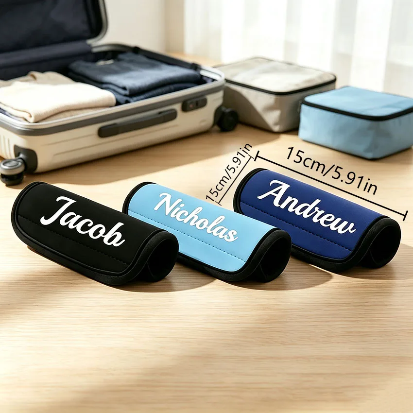 Personalized Custom Luggage Handle Cover (Accessories Only), Customizable with Name, Lightweight and Durable Handle Protector. Compatible with Most Suitcase Handles, It Can Be Used for Travel, Home Storage, and Can Also Be Used as a Thoughtful Small Gift.