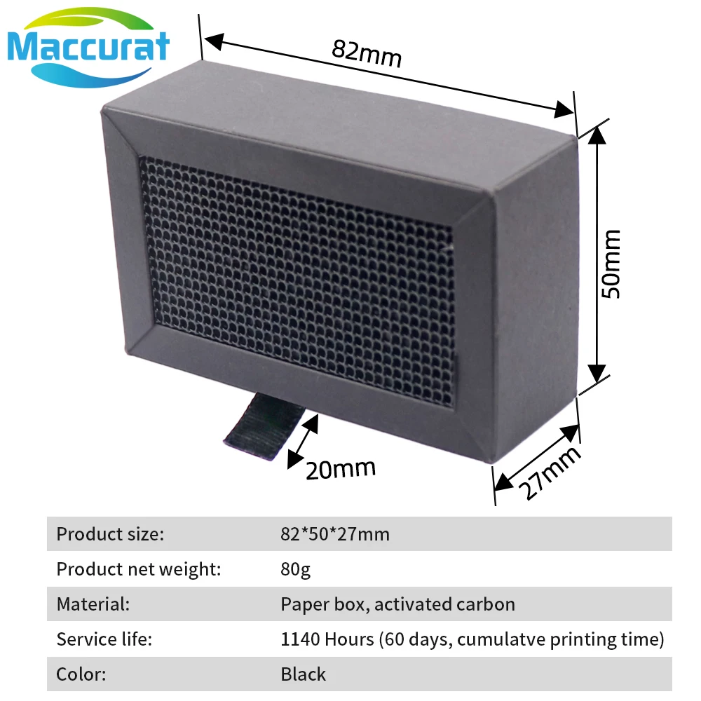 Activated Carbon Air Filter for Bambu Lab X1 X1C P1P P1S Suitable for FDM 3D Printers Air Filter 3D Printer Accessories