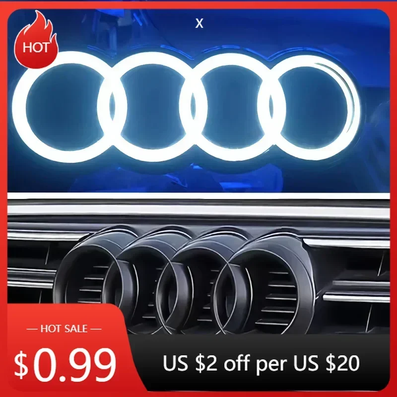 

Горячая новинка 2026: Динамические светодиодные эмблемы Audi (4 кольца) для решетки радиатора, подсветка для Audi TT RS A1 A3 A4 A5 A7 A8 S3 S4 S5 S6 S7