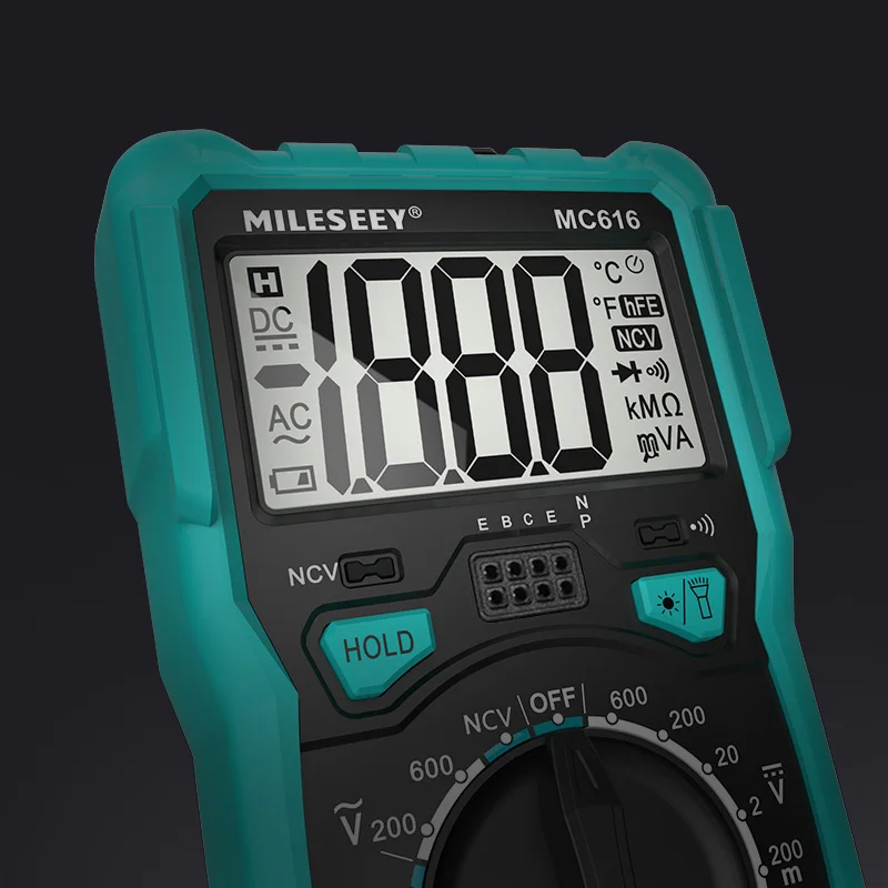 Mileseey multimeter ncv digital multimeter mc616 ac dc voltmeter ohm volt amp test meter diode multi tester мультиметр