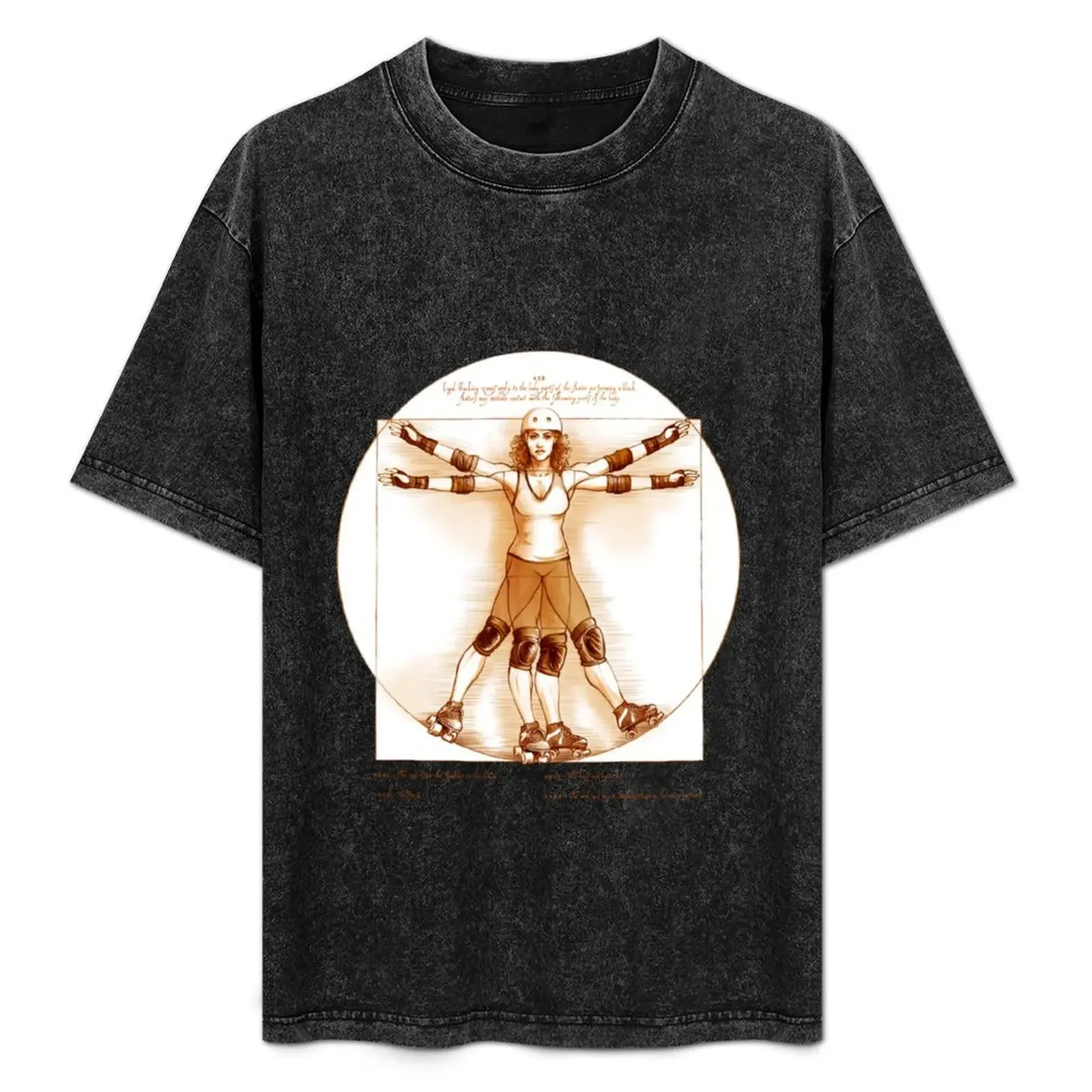 

Vitruvian Skater on white only T-Shirt sweat shirts graphic men tshirt