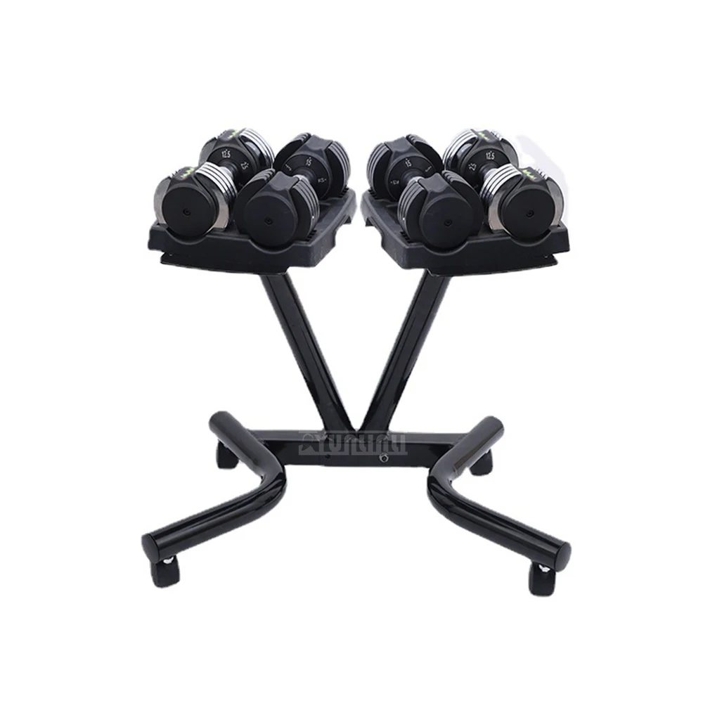 Cast iron V-shaped adjustable dumbbell rack home movable fitness equipment display stand dedicated barbell storage rack
