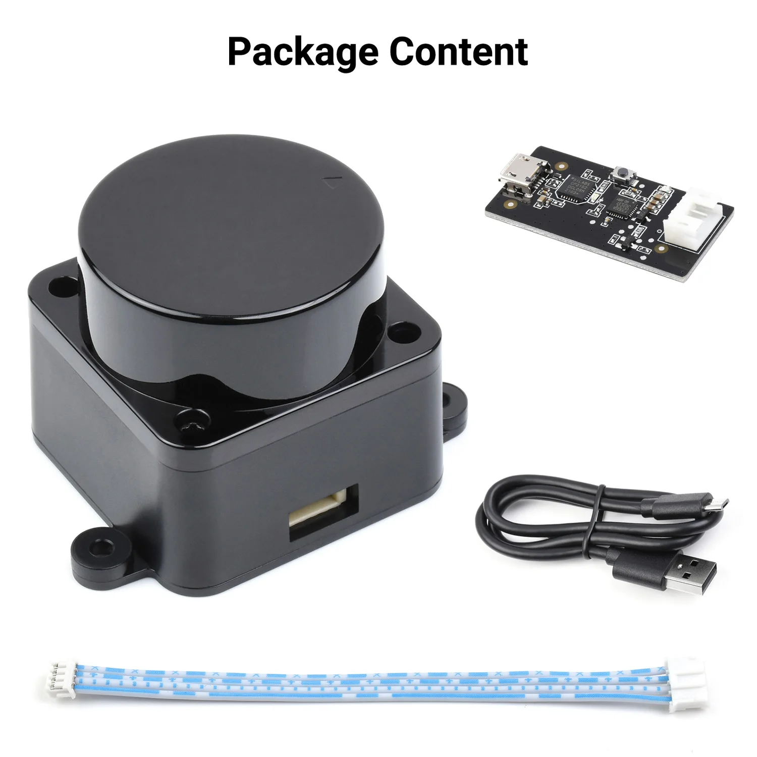 D500 Developer Kit, DTOF Laser Ranging Sensor, 360° Omni-Directional Lidar, UART Bus, 6 ~ 13Hz (Typ 10Hz)