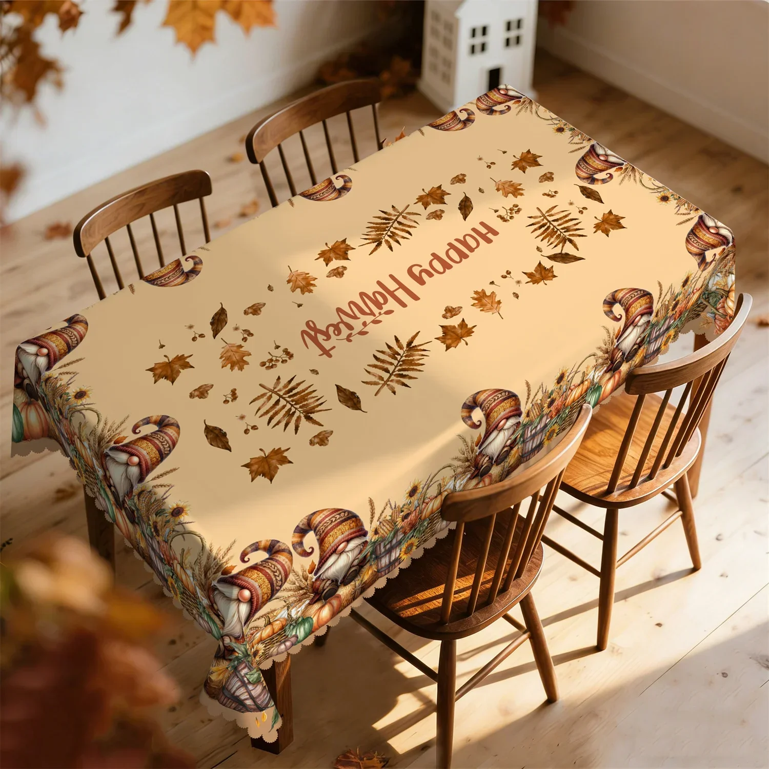 Pumpkin Dwarf Basket Wheat Tablecloth, suitable for rectangular and round dining tables, yzb