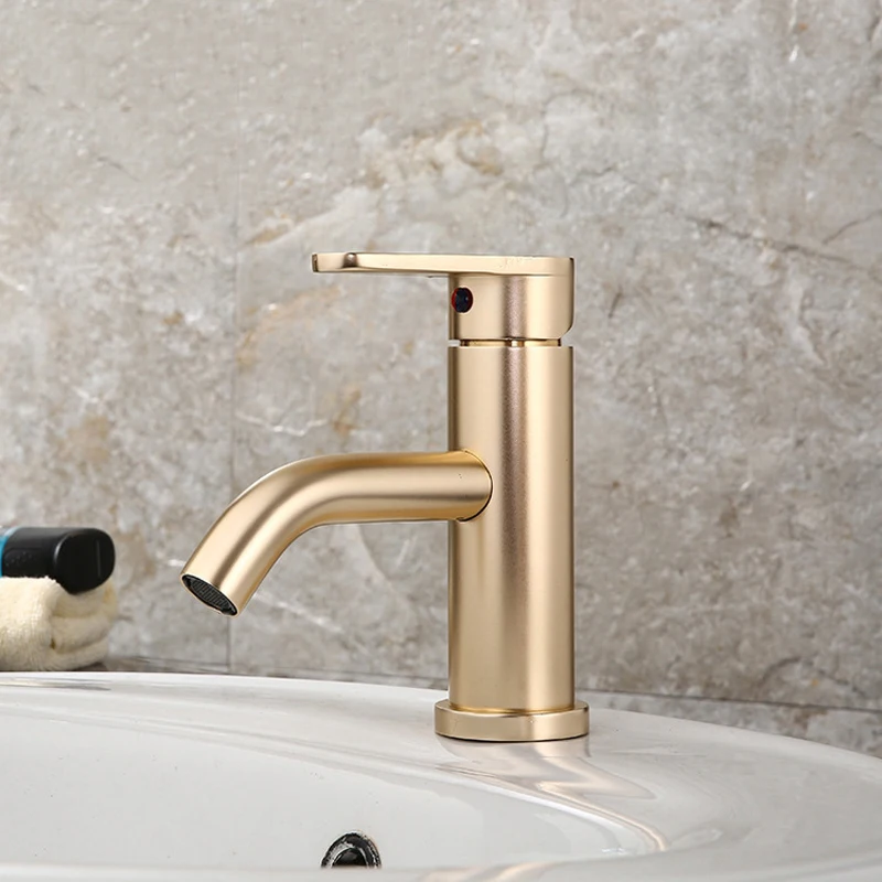 

Gold Silver Basin Hot and Cold Water Sink Bathroom Faucets Single Hole Single Handle Mixer Tap Deck Mounted Bathroom Accessories