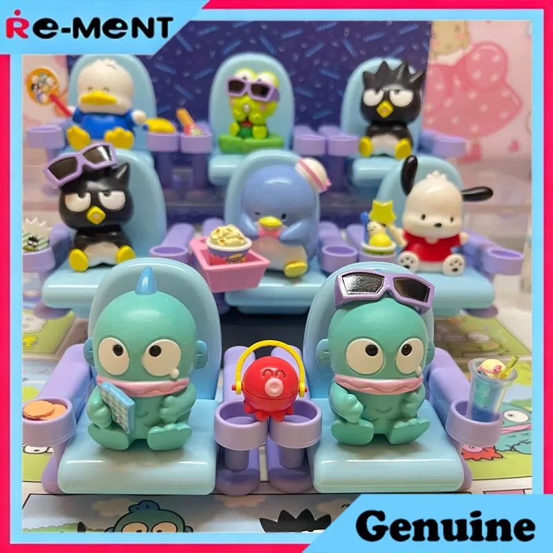 

Коллекционная мини-диорама Rement Sanrio HAPIDANBUI: Кинотеатр с фигурками, попкорном, напитками, билетами и соединяемыми сиденьями