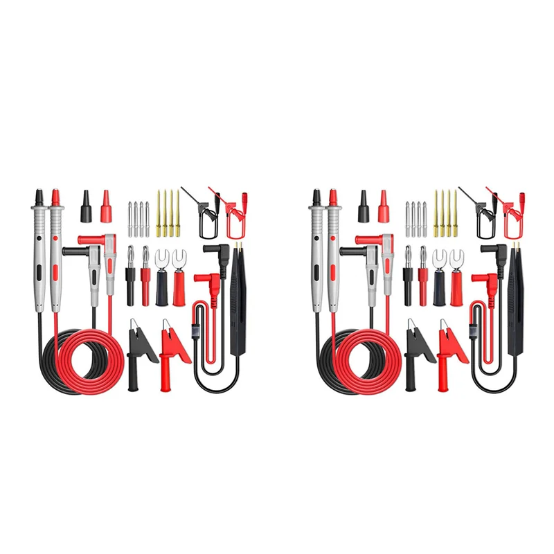 

ABUO-2X P1503E Series Universal Multimeter Probe Test Leads Kit Replacement Needle Tester Tip IC SMD Test Hook Alligator Clip