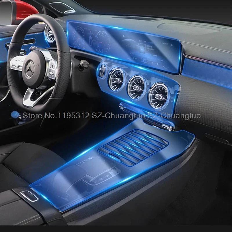 TPU Protective film For Mercedes Benz A-Class W177 A180 A200 A250 2019-2022 Car Interior Center console Anti-scratch film