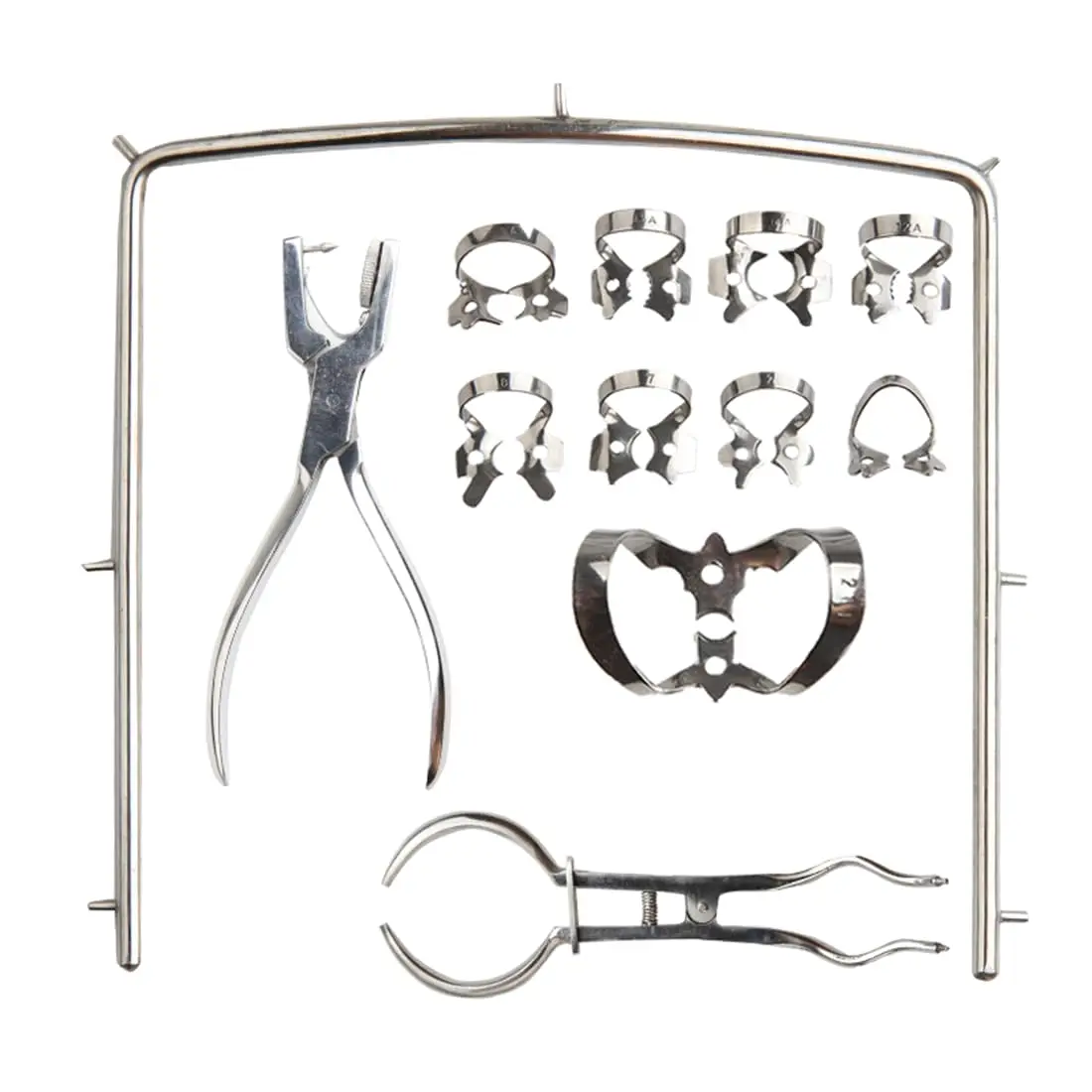 

Dental Rubber Dam Kit Stainless Steel Dental Procedure Tools,Rubber Dam Clamps, Punch Plier, Endodontic Supplies ect.