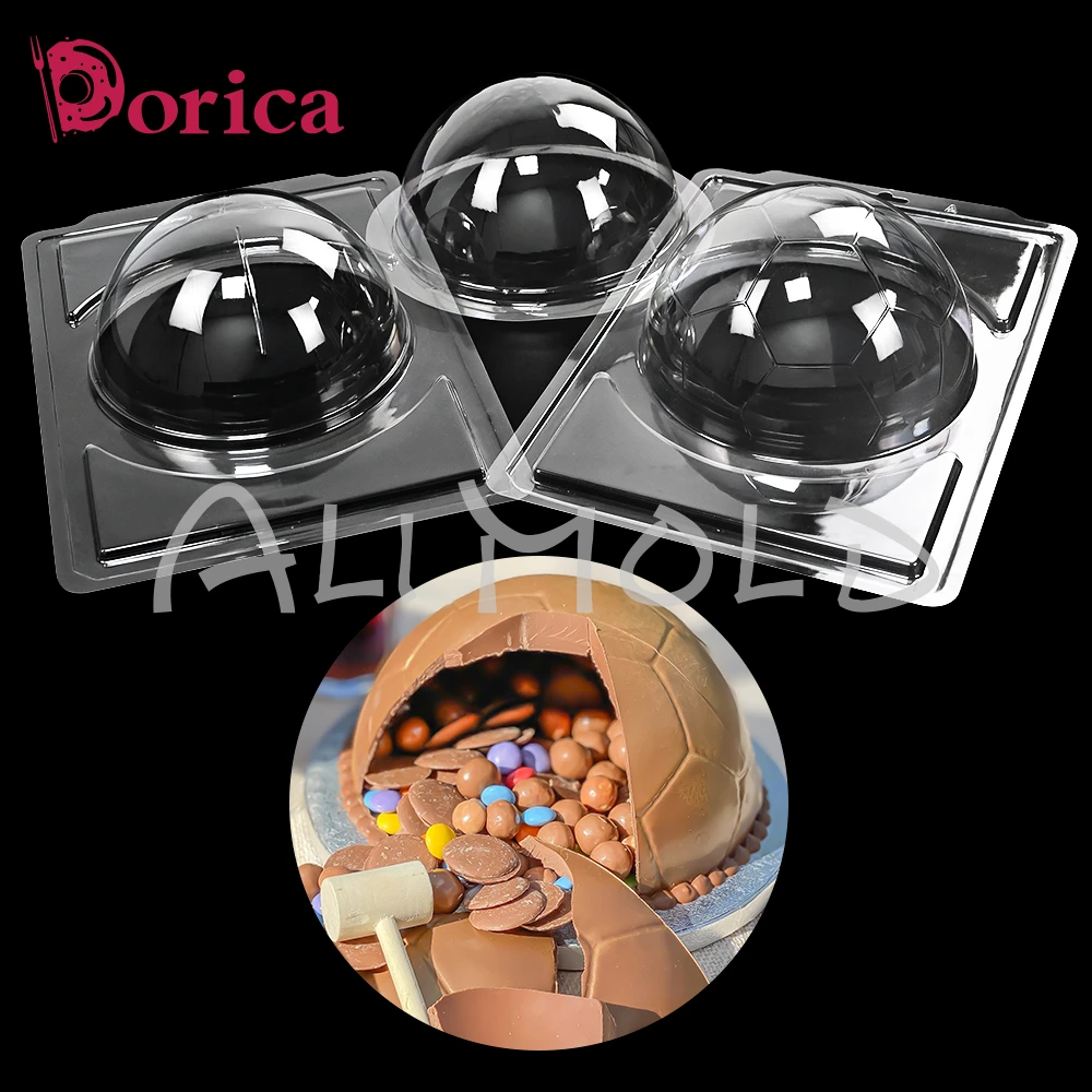 3D Football Shaped Chocolate Mold Cake Decorating Baking Tools DIY Cream Candy Soccer Plastic Mould Kitchen Bakeware Accessories
